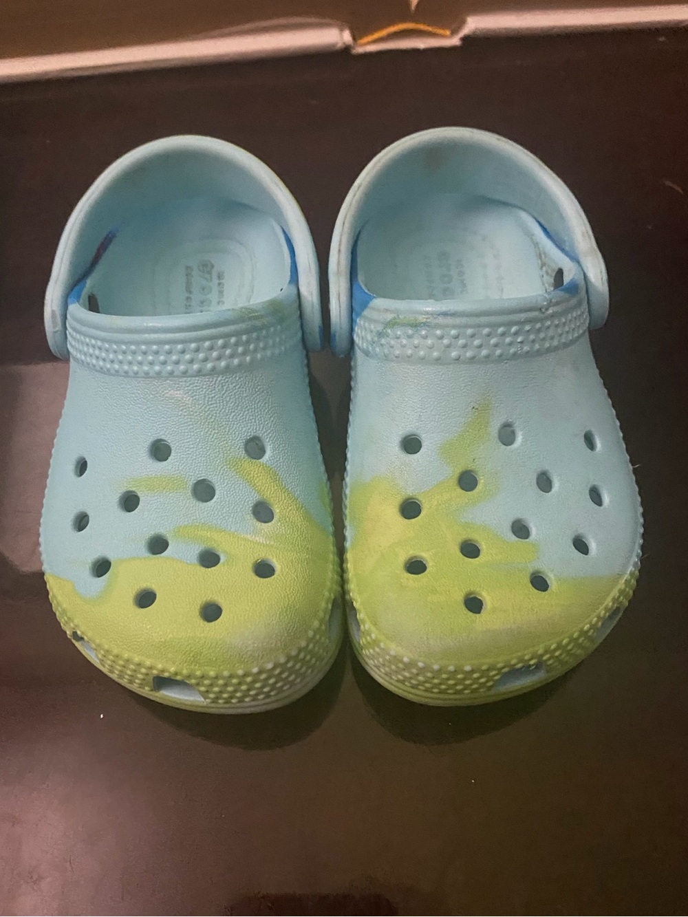 Light Blue and Green Kids Clog Shoes - Crocs